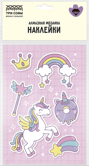 Набор для создания наклеек из алмазной мозаики «Волшебный единорог»