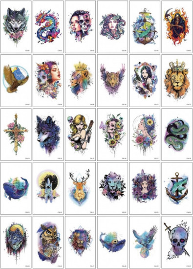 Набор временных татуировок