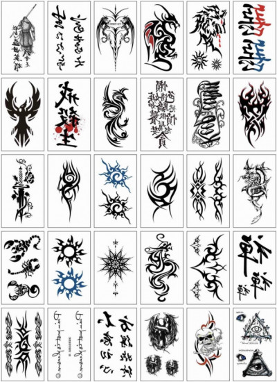 Набор временных татуировок