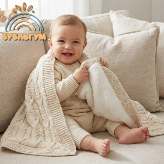 Детское одеяло вязанное