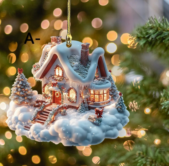 Подвеска акриловая новогодняя «Снежный домик»