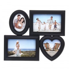 Фоторамка на 4 фото черная 10 х 15 см, 9 х 9 см, 6,5 х 9 см