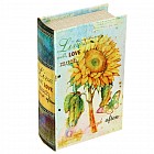 Сейф-книга шёлк «Подсолнух с бабочкой» 17 х 11 х 5 см