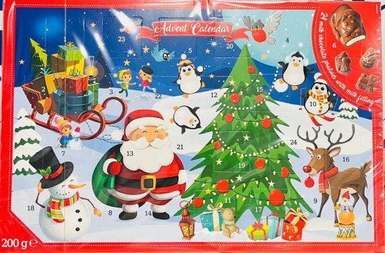 Рождественский календарь с шоколадом «Merry Christmas»