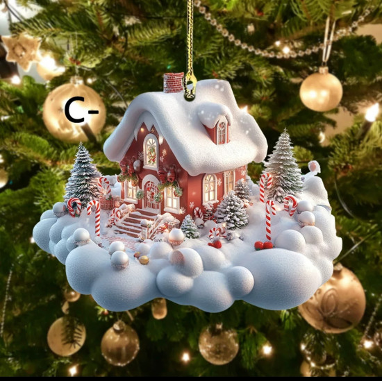 Подвеска акриловая новогодняя «Снежный домик»
