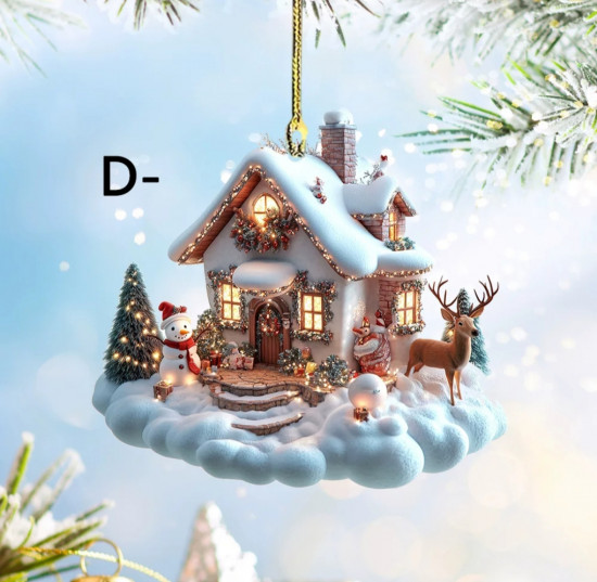 Подвеска акриловая новогодняя «Снежный домик»
