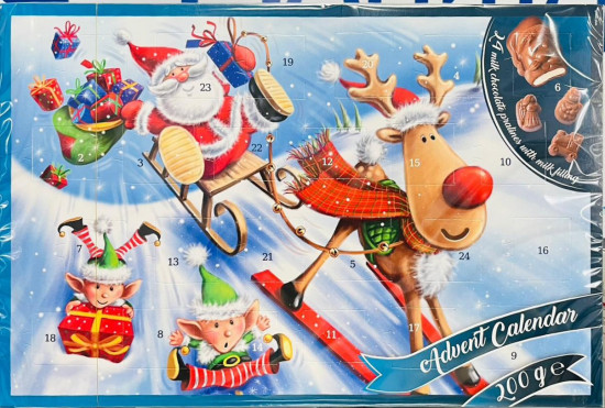 Рождественский календарь с шоколадом «Merry Christmas»