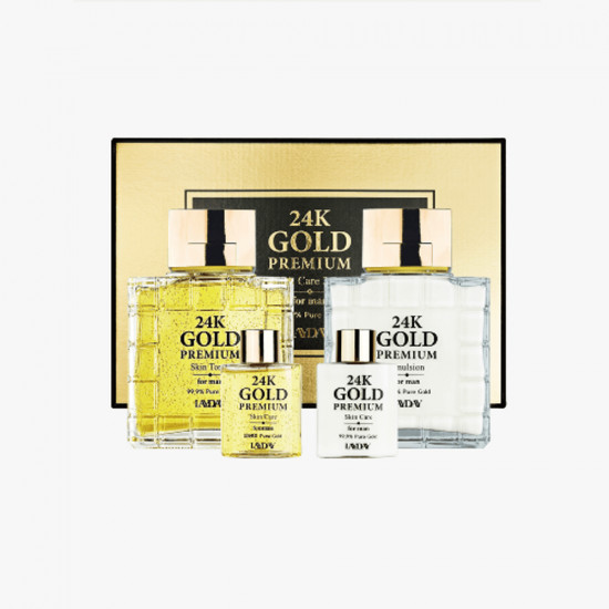 Антивозрастной уходовый набор для мужчин на основе чистого золота «24K Gold Premium Skin Care 2 Set For Man»