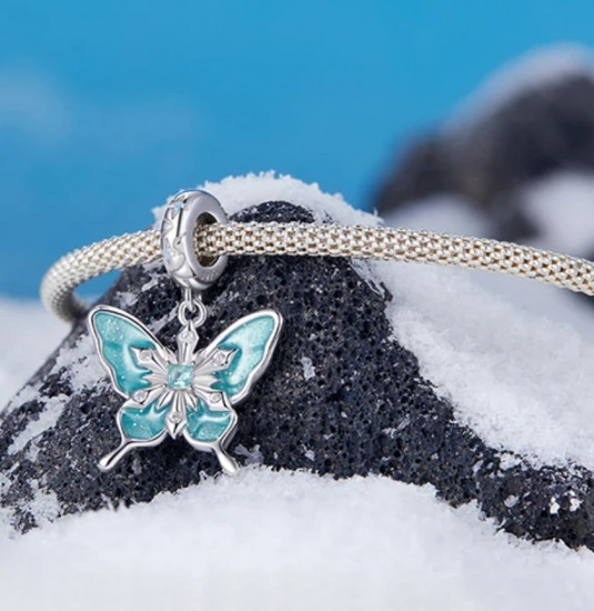 Шарм из серебра «Ледяная бабочка»