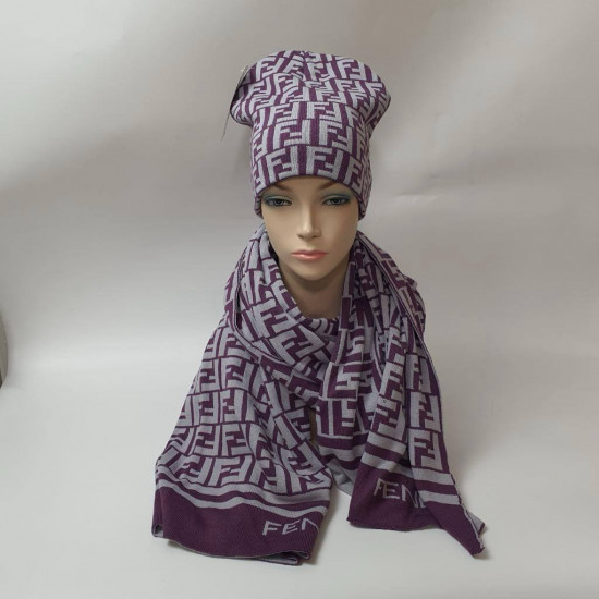 Комплект «Шапка-лопатка двойной вязки с шарфом»