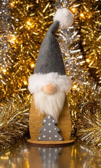 Новогодний декор «Дед Мороз из дерева»