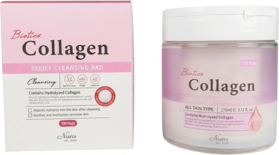 Очищающие пэды с коллагеном «Biotics Collagen Relief Cleansing Pad»