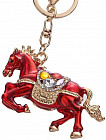 Брелок-талисман «Красная огненная лошадь с кристаллами»