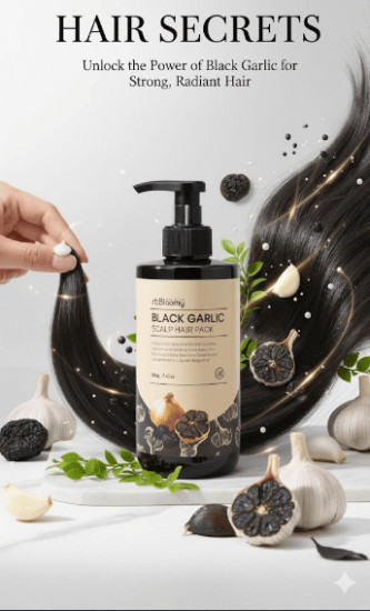 Восстанавливающая маска для волос с чёрным чесноком «Black Garlic Scalp Hair Pack»
