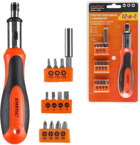 Отвертка реверсивная с набором бит «Profi»