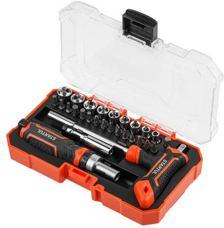 Отвертка реверсивная с набором головок и бит «Profi»