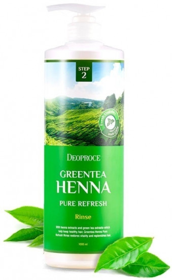 Кондиционер для волос с зелёным чаем и хной «Green Tea Henna Pure Refresh Rinse»