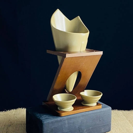 Блюдо для подачи картофеля фри с соусниками на подставке «Tropical»