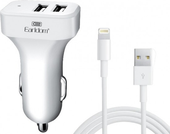 Комплект АЗУ Earldom ES-131 2.1A 2xUSB порта + кабель Lightning