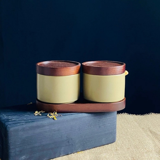 Набор банок с ложками на подставке «Tropical»