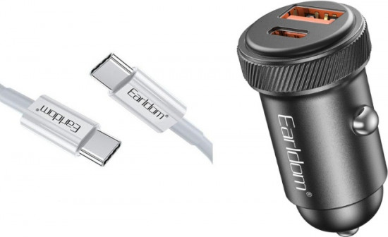 Зарядное устройство автомобильное Earldom ES-CC41T с кабелем Type-C-Type-C