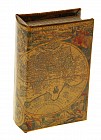 Сейф-книга кожа «Старинные карты мира»
