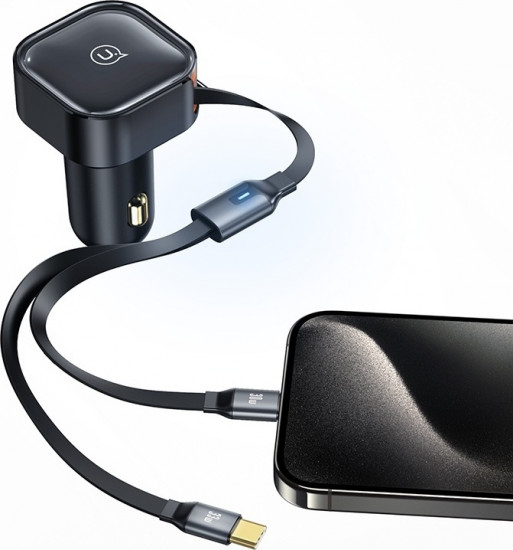 АЗУ Usams US-CC220 C41 30W Встроенный кабель 2xType-C