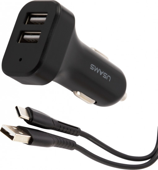 Комплект АЗУ Usams NTU35TC13TZ King-Tu Series 2.1A 2xUSB порта + кабель Type-C