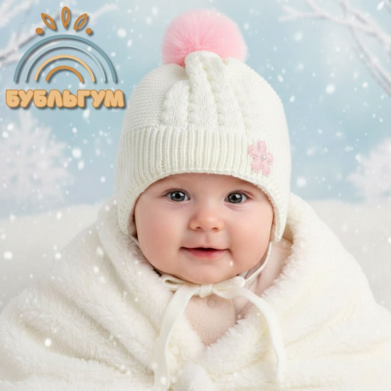 Зимняя детская шапка для новорожденных