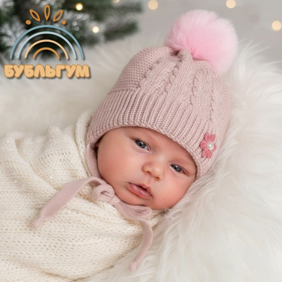 Зимняя детская шапка для новорожденных