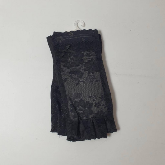 Перчатки из гипюра с короткими пальцами, ладошкой с тормозами, бантиком, по краю цветочки «Цветы»