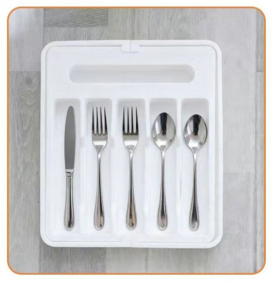 Лоток-вкладыш раздвижной для столовых приборов в кухонный ящик