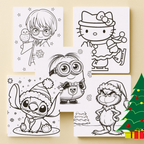 Набор раскрасок на магните «Новогодние герои»
