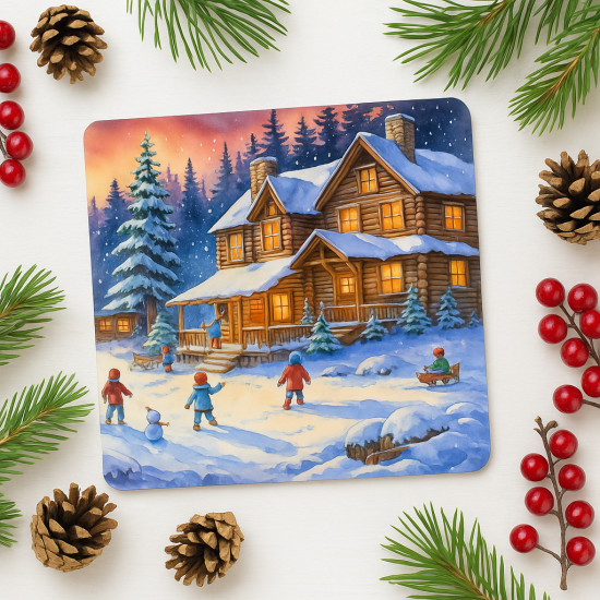 Открытка-магнит «Снежный город»