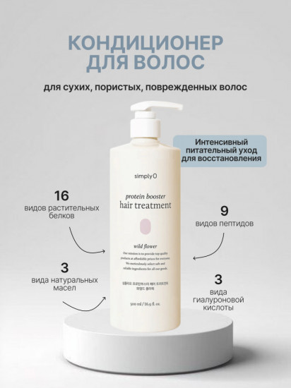 Кондиционер-маска для восстановления поврежденных волос «Protein Booster Hair Treatment Conditioner Wild Flower»