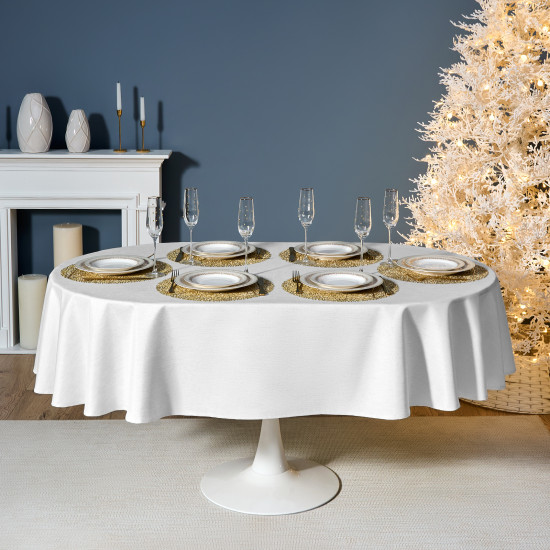 Скатерть овальная «Феерия. Серебро»