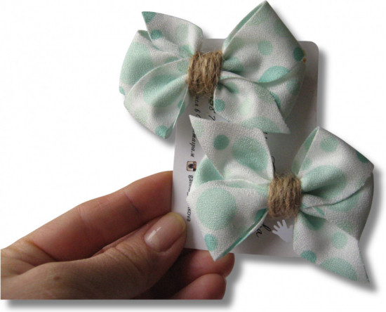 Бантики на зажимах для волос ручной работы «Pastel bows collection»