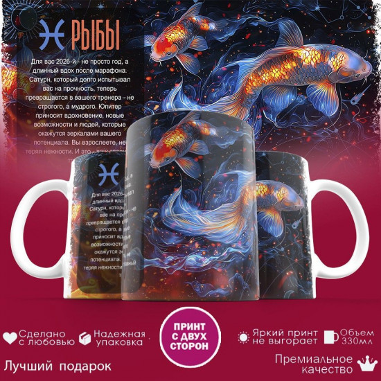 Кружка с принтом «Рыбы»