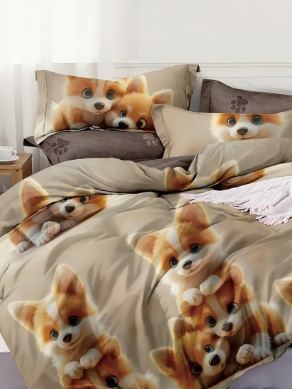 Комплект постельного белья «Корги»