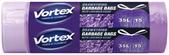 Пакеты для мусора с затяжками с ароматом лаванды