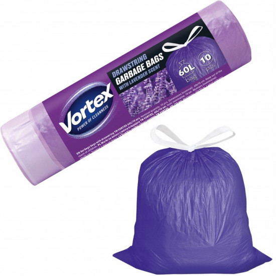 Пакеты для мусора с затяжками с ароматом лаванды