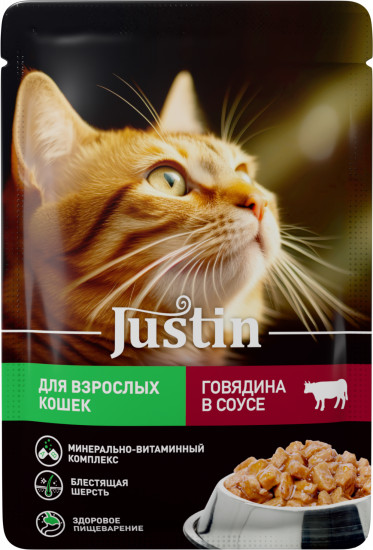 Корм влажный для кошек «Говядина в соусе»