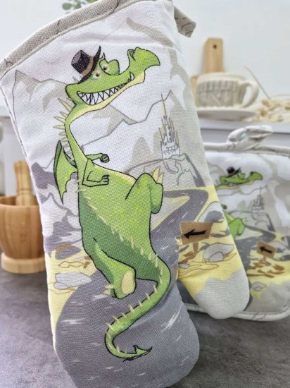 Комплект прихваток «Дракон и замок»