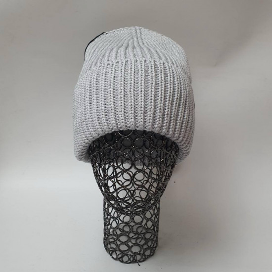 Шапка с отворотом «Полоски-косички»