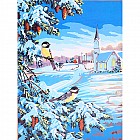 Роспись по холсту «Синицы» по номерам (50×40 см)