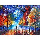 Роспись по холсту «Прогулка по улице» по номерам (50×40 см)