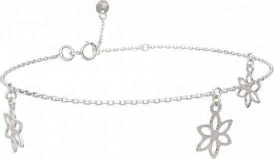 Браслет на ногу из серебра