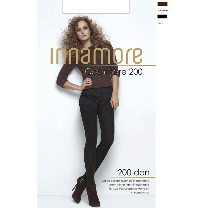 Теплые колготки «Cashmere» (nero, 200 DEN) | Innamore