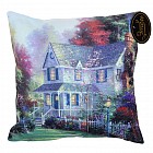 Наволочка декоративная «Домик в саду» (40х40 см, велюр, полиэстр)
