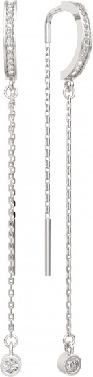 Серьги-цепочки из серебра